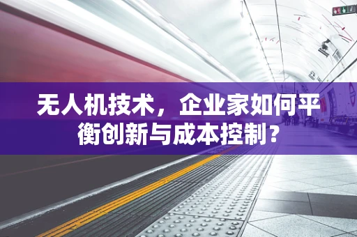 无人机技术，企业家如何平衡创新与成本控制？