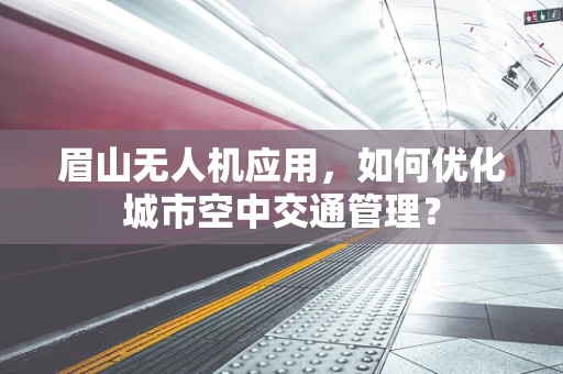 眉山无人机应用，如何优化城市空中交通管理？