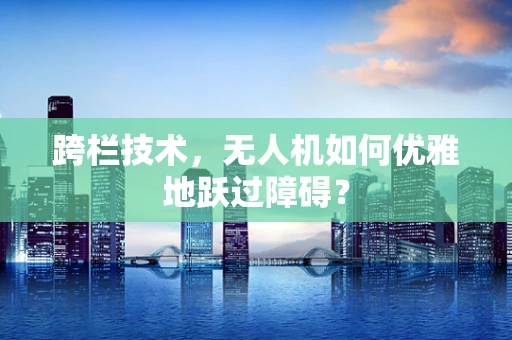跨栏技术，无人机如何优雅地跃过障碍？