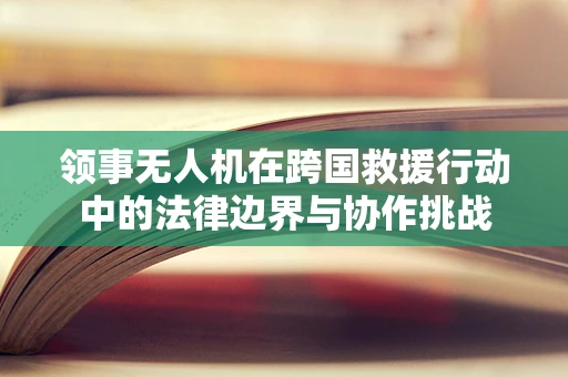 领事无人机在跨国救援行动中的法律边界与协作挑战