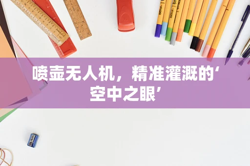 喷壶无人机，精准灌溉的‘空中之眼’