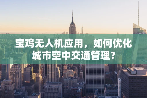 宝鸡无人机应用，如何优化城市空中交通管理？