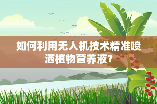 如何利用无人机技术精准喷洒植物营养液？