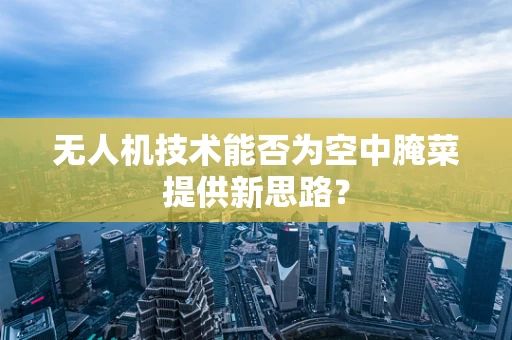 无人机技术能否为空中腌菜提供新思路？