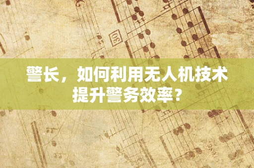 警长，如何利用无人机技术提升警务效率？