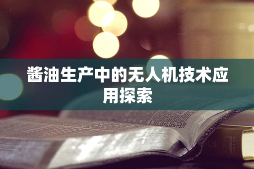 酱油生产中的无人机技术应用探索