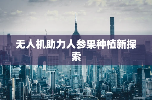 无人机助力人参果种植新探索