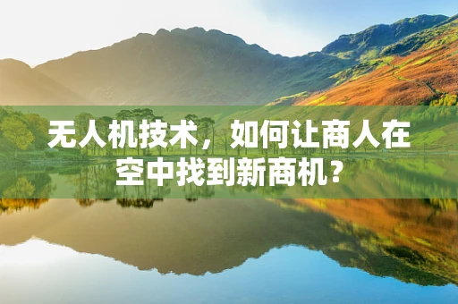 无人机技术，如何让商人在空中找到新商机？