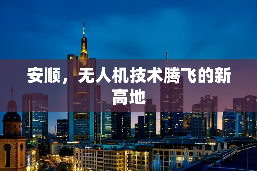 安顺，无人机技术腾飞的新高地