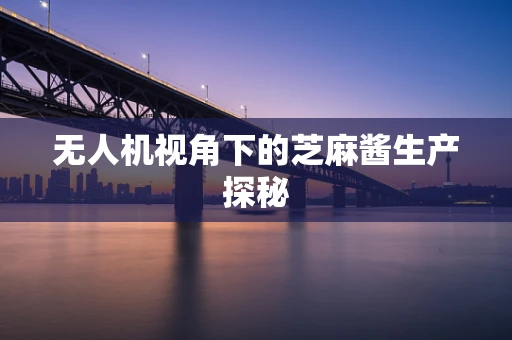 无人机视角下的芝麻酱生产探秘