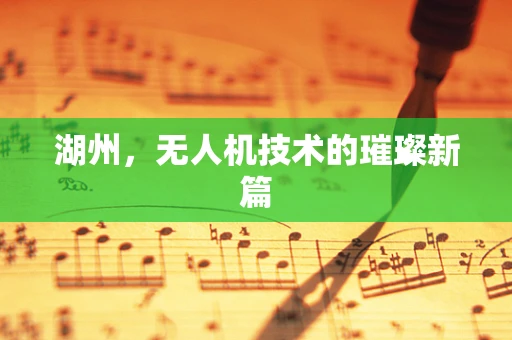 湖州，无人机技术的璀璨新篇