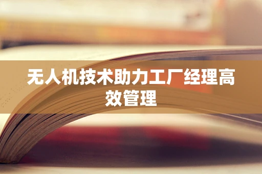 无人机技术助力工厂经理高效管理