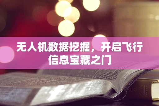 无人机数据挖掘，开启飞行信息宝藏之门