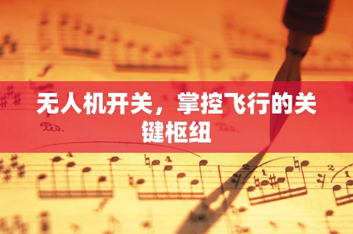 无人机开关，掌控飞行的关键枢纽