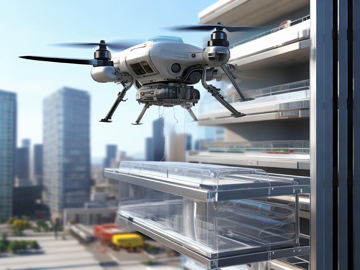 无人机助力墙面清洁用品架安装