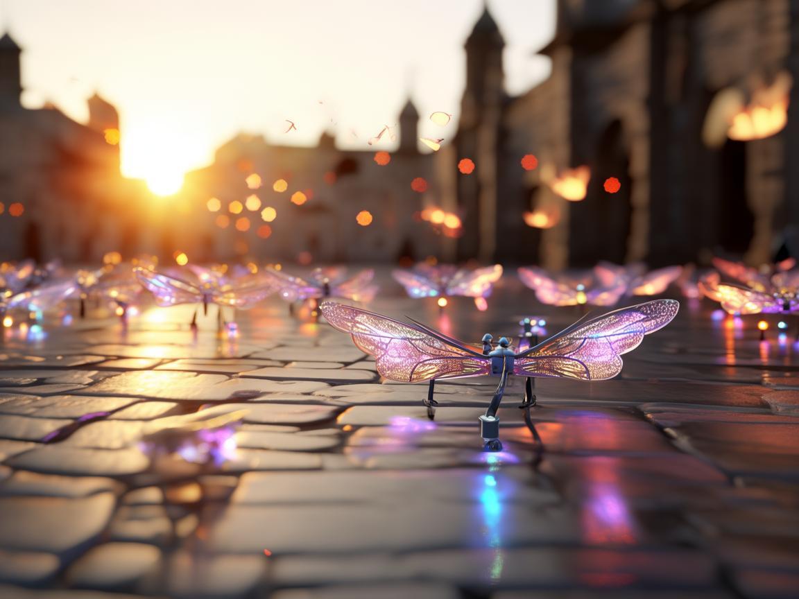 广场上的无人机奇幻之旅