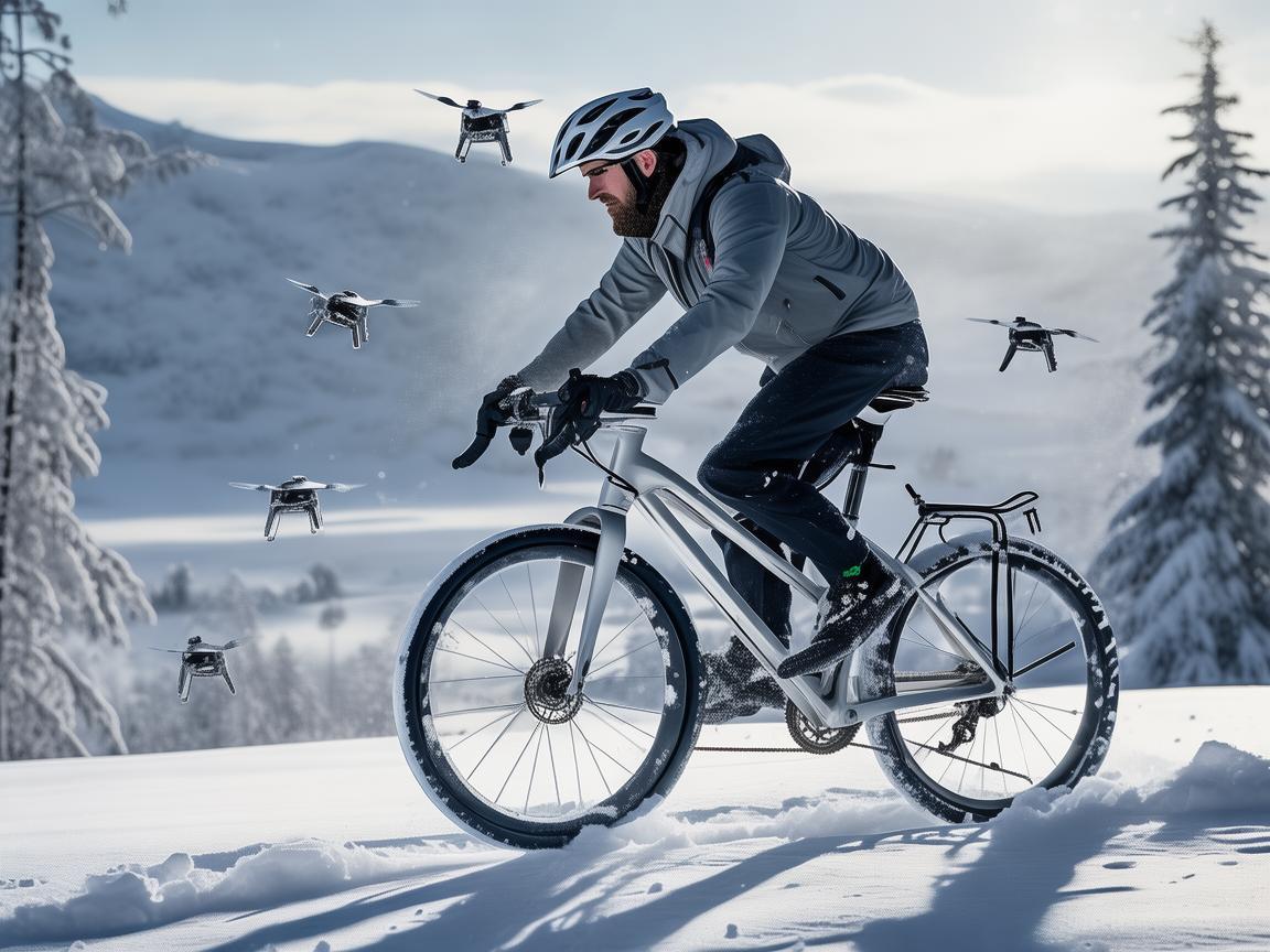 雪地自行车与无人机技术的奇妙融合