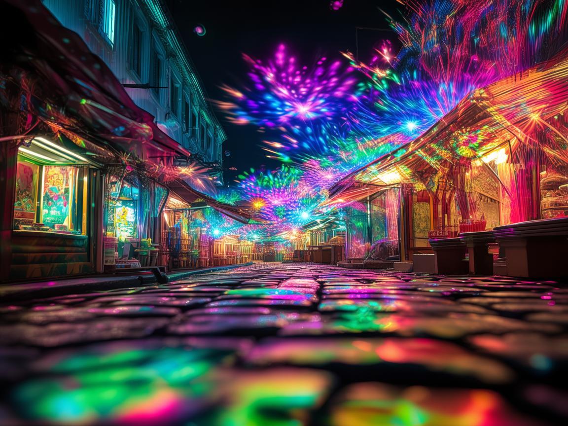 无人机演绎夜市灯光秀的奇幻魅力