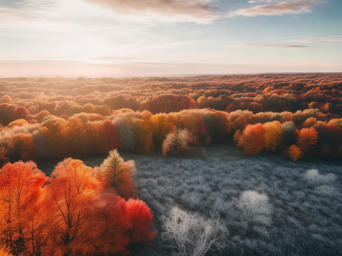 霜降时节，无人机别样视角瞰秋景